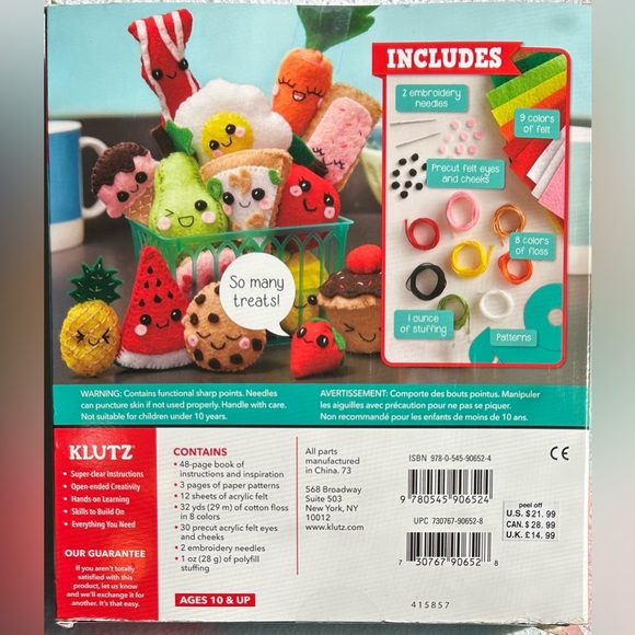 Sew Mini Treats / Felt Food Craft Kit by Klutz & Gorgeously Gruesome Zombies Kit - Picture 6 of 10